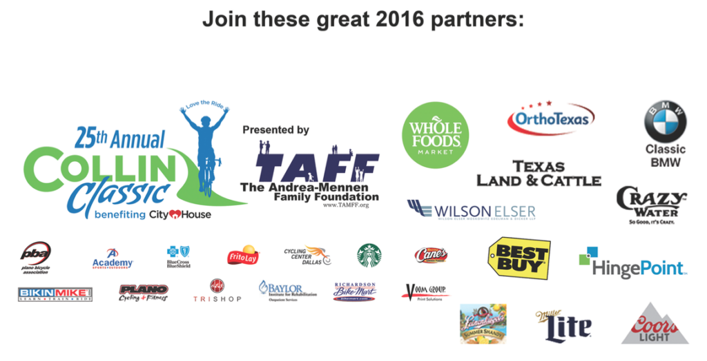 2016 Collin Classic Bike Rally Sponsors