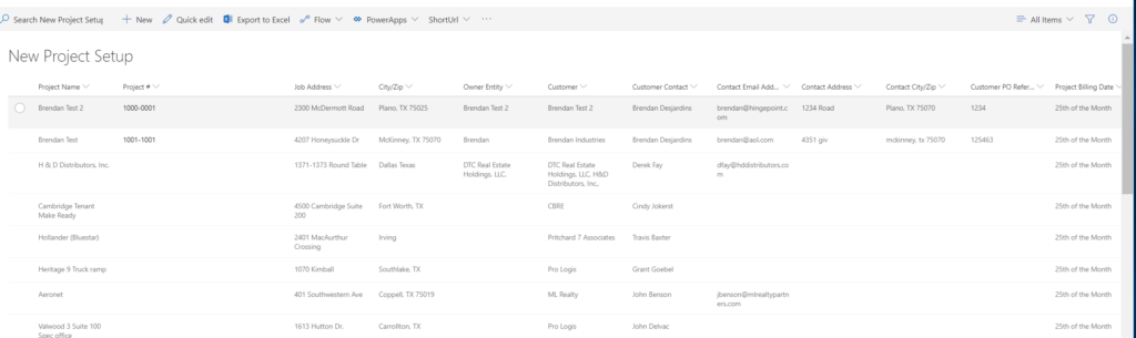 New Project Sharepoint List View Master