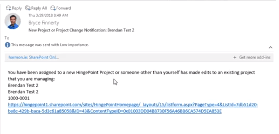 Sharepoint New Project Changes Notification