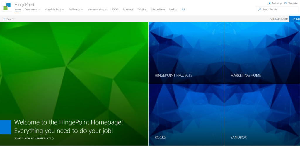 Sharepoint Project Home Page