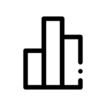 An icon of a graph which represents the issue where SharePoint users having trouble utilizing visuals, dashboards and reports for stakeholders (an issue that can be easily resolved by companies utilizing HingePoint's Power Bi Integration with SharePoint