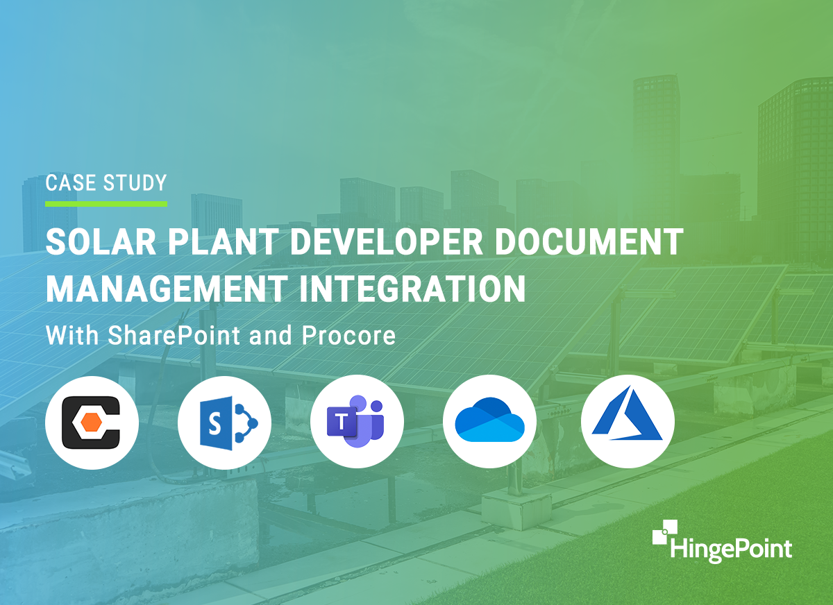 Solar Plant Developer Document Management Integration with SharePoint and Procore