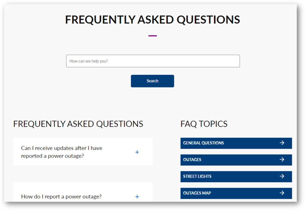 Custom Faqs Support Oncor | Hingepoint