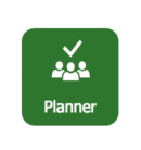 Logo for Microsoft Planner, which allows you to create tasks and lists, and then integrate to other Office 365 tools