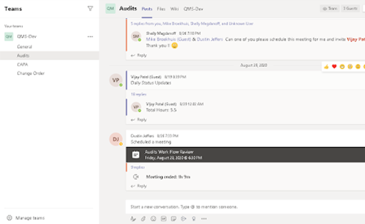 A Screenshot Showing How Employees Can Use Microsoft Teams And Sharepoint To Collaborate On Documents.